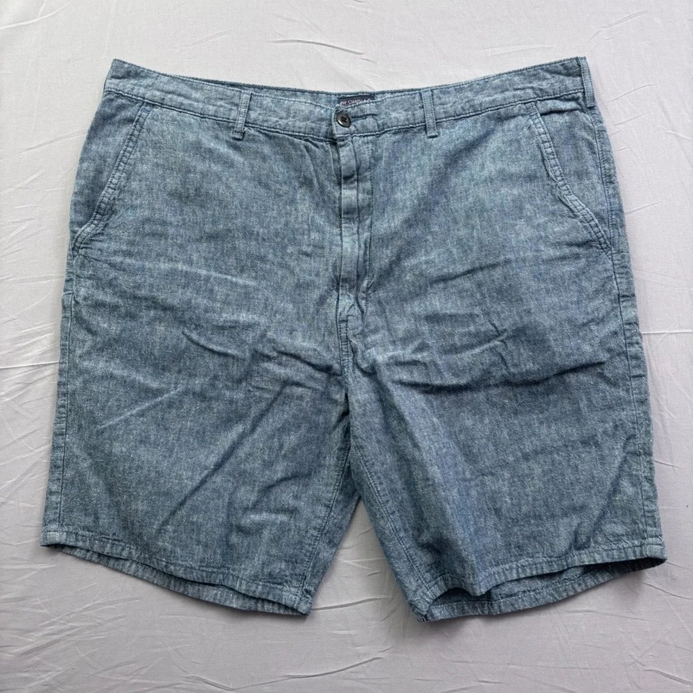 Levis‎ Mens Blue Linen Cotton Blend Chino Shorts Size 42 S40196 Chambray Style